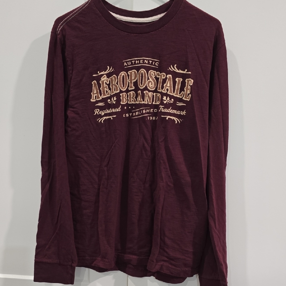 Aeropostale Burgundy Graphic Long Sleeve